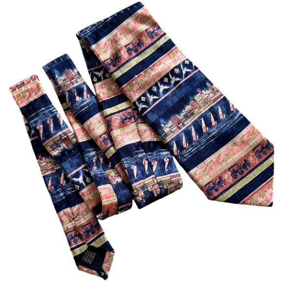 English Sports Shop Bermuda 100% silk island tropical luxury tie 3.75” w - Picture 4 of 4